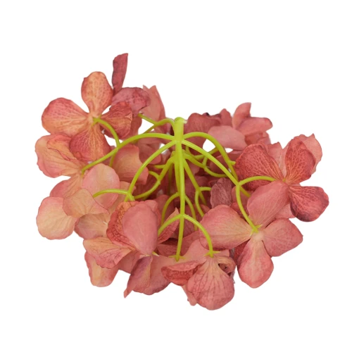 Kwiat sztuczny głowa hortensji w kolorze czerwono/różowym 18 cm