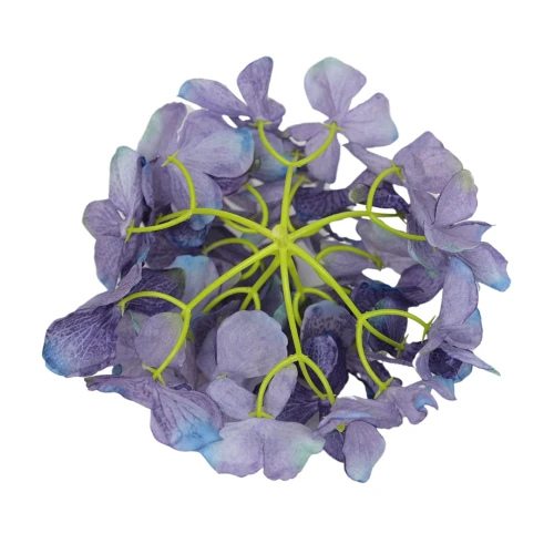Kwiat sztuczny głowa hortensji w kolorze niebieskim 18 cm