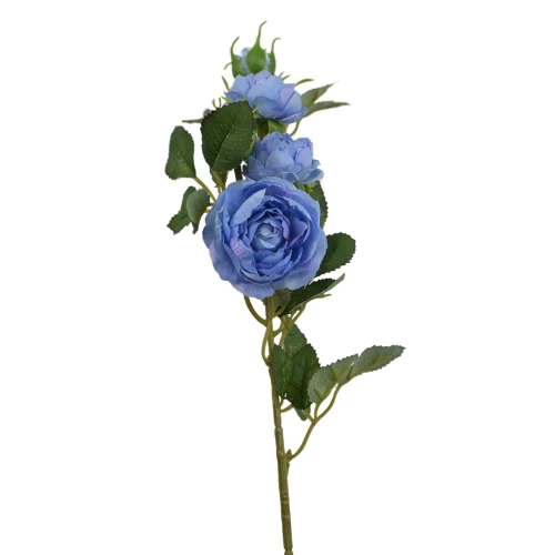 Sztuczna wiązka mini gałązek róż w kolorze jasno niebieskim 50 cm