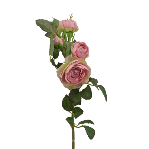 Sztuczna wiązka mini gałązek róż w kolorze różowo/zielonym 50 cm