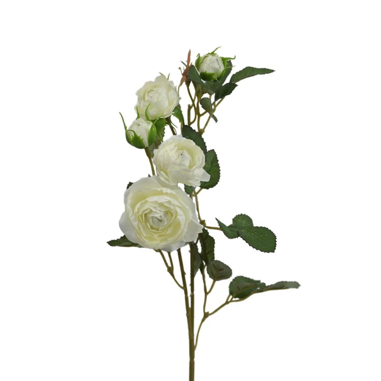 Sztuczna wiązka mini gałązek róż w kolorze kremowym 50 cm