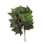 Sztuczny liść klonu w kolorze zielono/fioletowym 55 cm