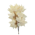 Sztuczny liść klonu w kolorze kremowym 55 cm
