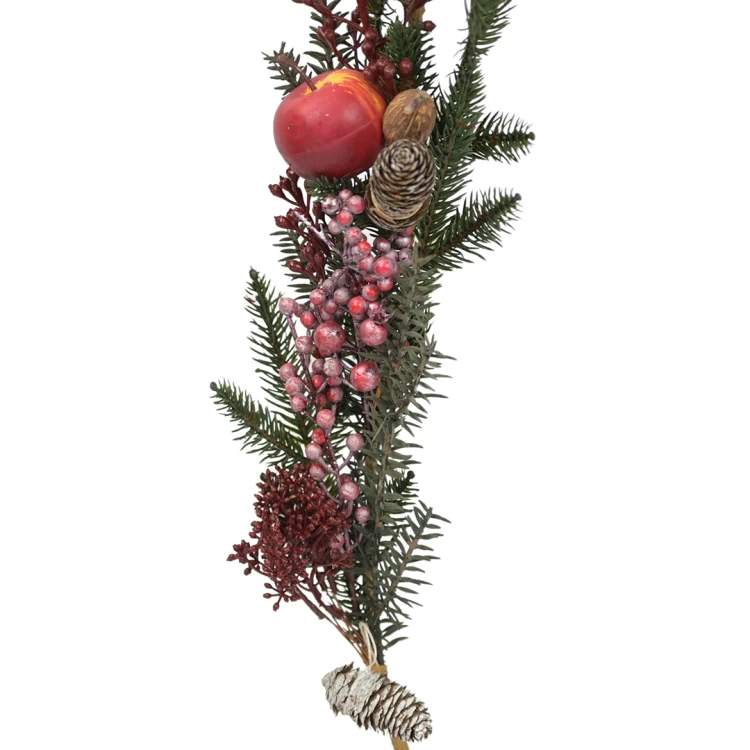 Sztuczna girlanda ozdobna z jabłkami i kulkami 170 cm