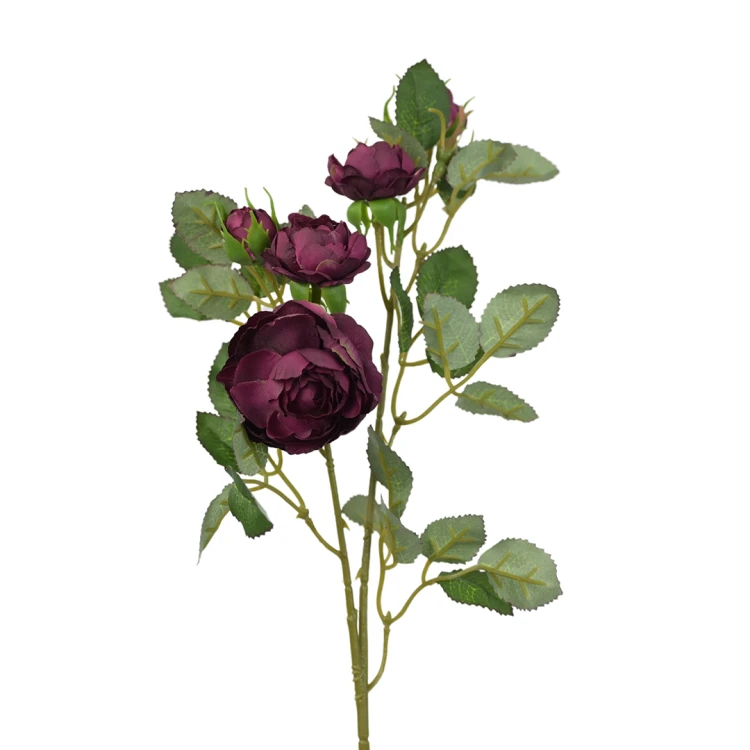 Sztuczna wiązka mini gałązek róż w kolorze bordowym 50 cm