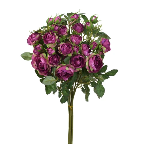 Sztuczna wiązka mini gałązek róż w kolorze fuksji 50 cm
