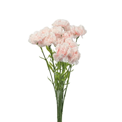 Kwiat sztuczny pojedynczy goździk x12 w kolorze jasno brzoskwiniowym 68 cm