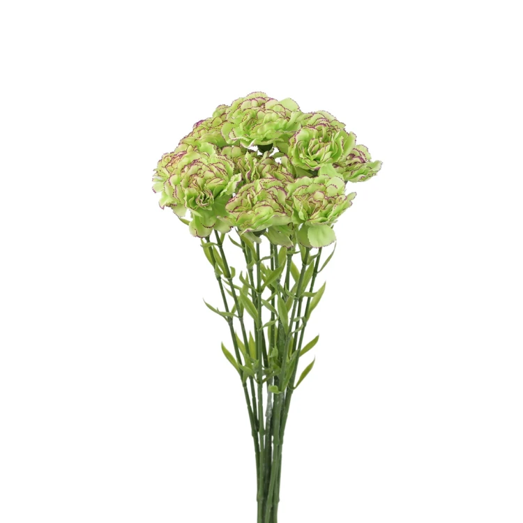 Kwiat sztuczny pojedynczy goździk w kolorze zielonym 68 cm