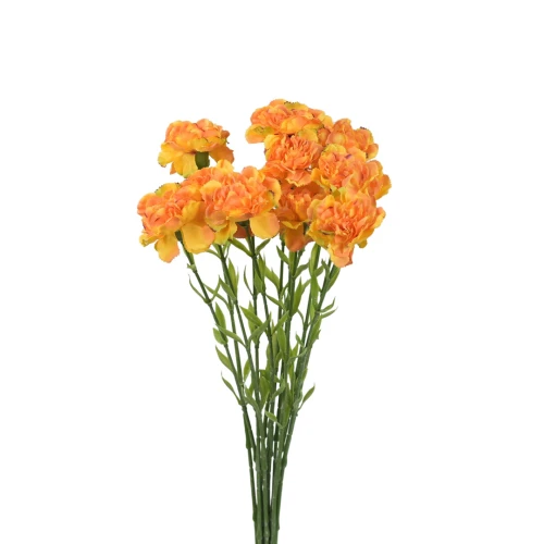 Kwiat sztuczny pojedynczy goździk w kolorze pomarańczowym 68 cm