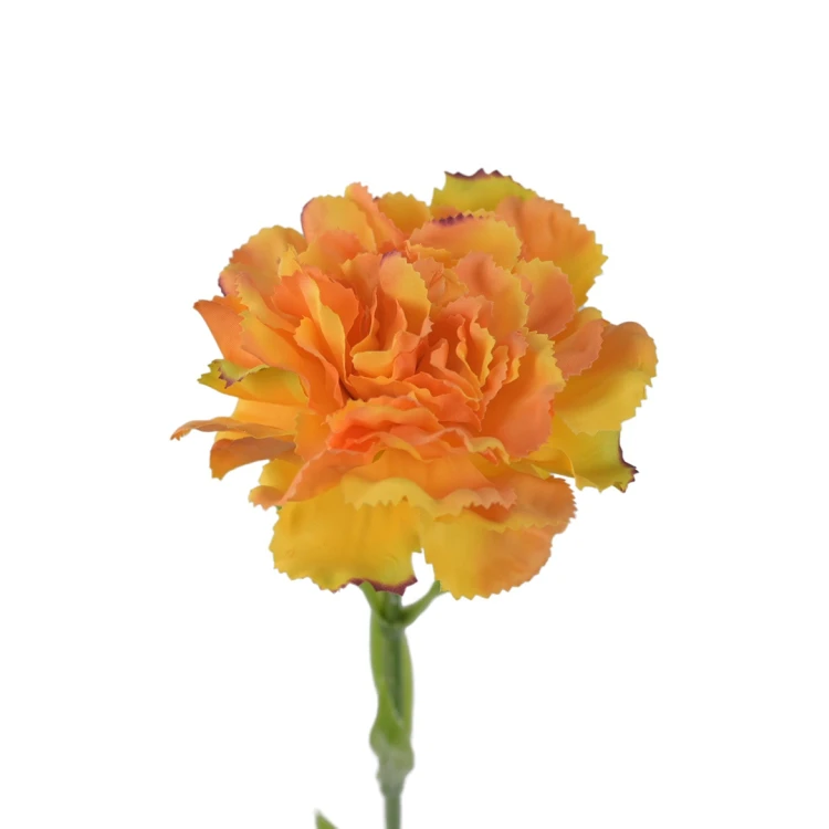 Kwiat sztuczny pojedynczy goździk w kolorze pomarańczowym 68 cm