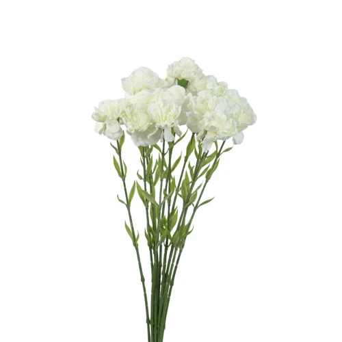 Kwiat sztuczny pojedynczy goździk w kolorze kremowym 68 cm