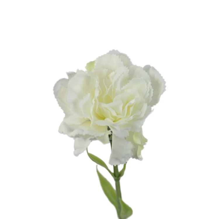 Kwiat sztuczny pojedynczy goździk w kolorze kremowym 68 cm