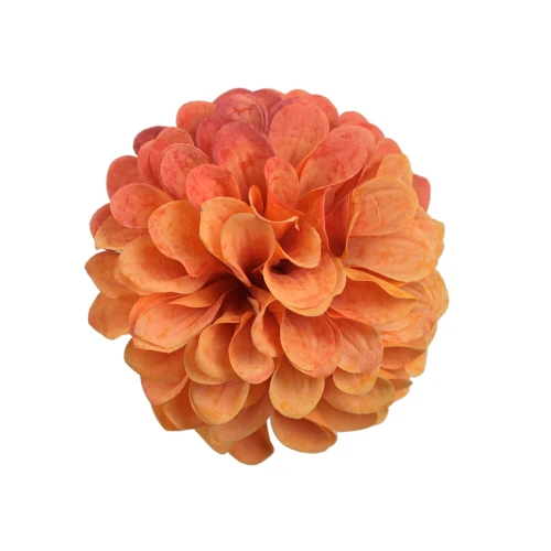 Kwiat sztuczna, głowa dalii w kolorze pomarańczowym 13 cm