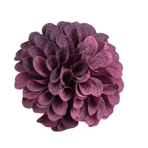 Kwiat sztuczna, głowa dalii w kolorze ciemnym fiolecie 13 cm