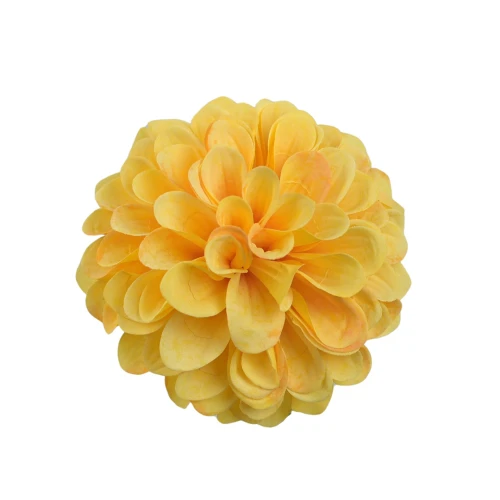 Kwiat sztuczna, głowa dalii w kolorze żółtym 13 cm