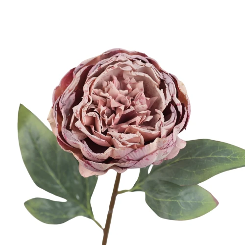 Sztuczna piwonia pojedyncza w kolorze pudrowym różu 57 cm