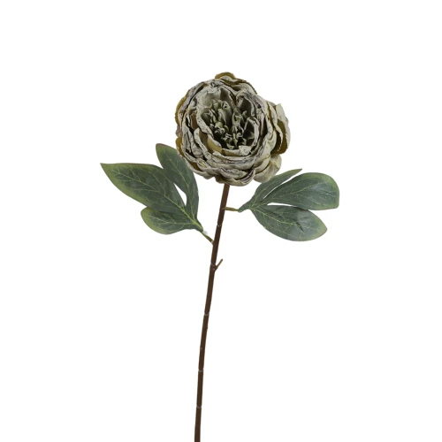 Sztuczna piwonia pojedyncza w kolorze zielonym 57 cm