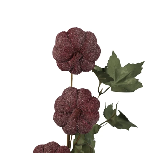Sztuczna dynia gałązkowa x3 w kolorze bordowym 70 cm