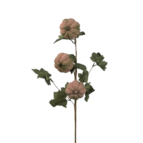 Sztuczna dynia gałązkowa x3 w kolorze różowo/zielona 70 cm