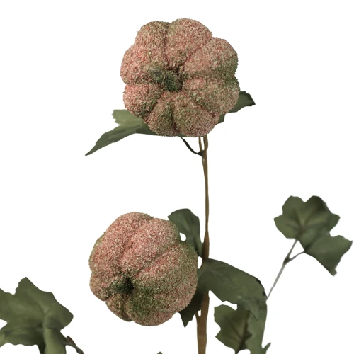 Sztuczna dynia gałązkowa x3 w kolorze różowo/zielona 70 cm