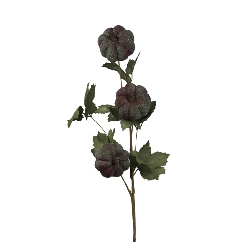 Sztuczna dynia gałązkowa x3 w kolorze zielono/bordowym 70 cm