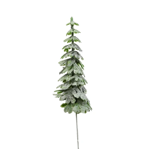 Sztuczny pik choinki w kolorze zielono/białym 22 cm