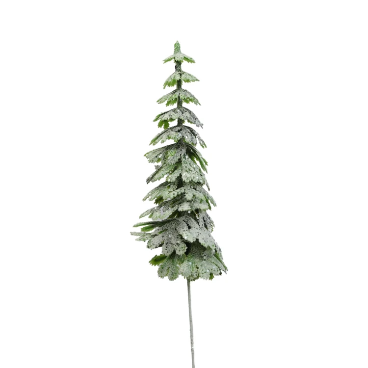 Sztuczny pik choinki w kolorze zielono/białym 22 cm