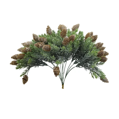 Sztuczna krótka jodła z szyszkami 27 cm