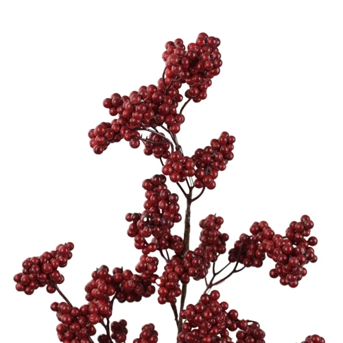 Sztuczna gałązka drobnej jarzębiny w kolorze czerwonym 76 cm