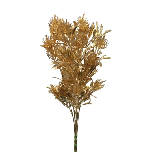 Sztuczna gałązka ozdobna 6 sztuk w kolorze złotym 47 cm