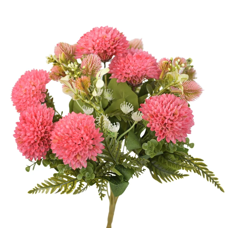 Sztuczny bukiet czosnku z dodatkami w kolorze amarantowym 44 cm