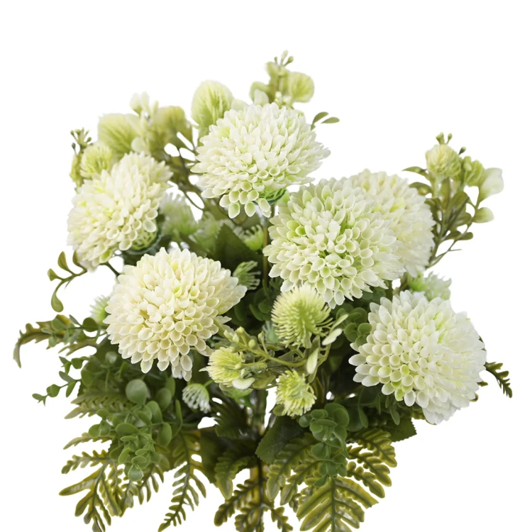Sztuczny bukiet czosnku z dodatkami w kolorze białym 44 cm