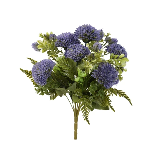 Sztuczny bukiet czosnku z dodatkami w kolorze granatowym 44 cm