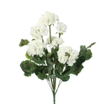 Sztuczny bukiet pelargonii w kolorze białym 47 cm