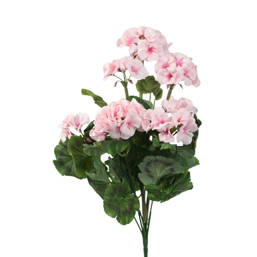 Sztuczny bukiet pelargonii w kolorze jasno różowym 47 cm