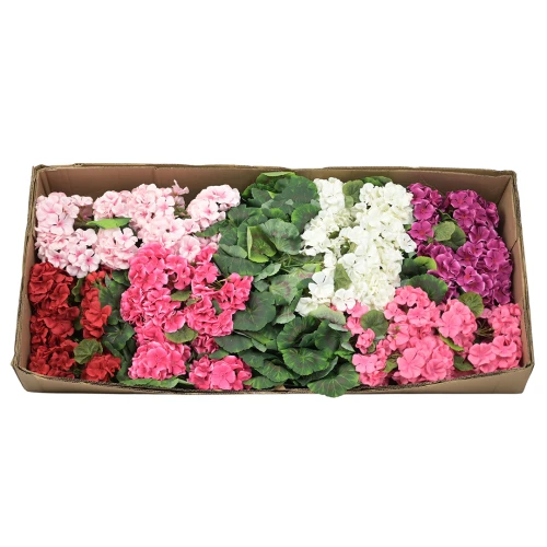 Sztuczny bukiet pelargonii cały karton mix 47 cm