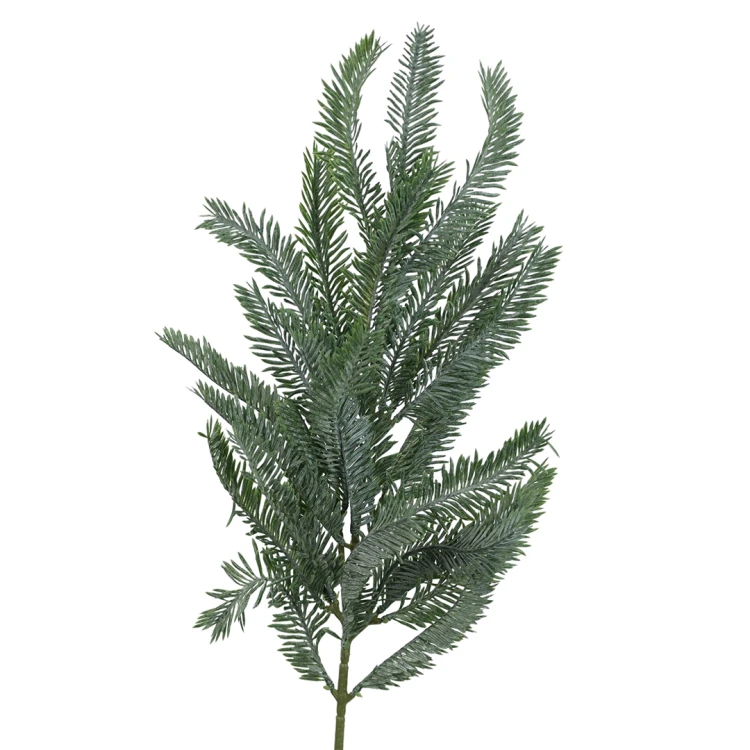 Sztuczna gałązka świerku w kolorze szarym 70 cm