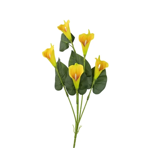 Sztuczna kalia x5 zestaw 4 sztuki w kolorze żółtym 90 cm