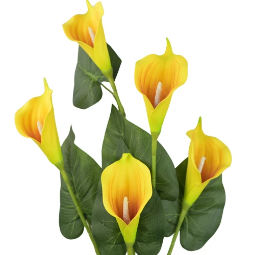 Sztuczna kalia x5 zestaw 4 sztuki w kolorze żółtym 90 cm