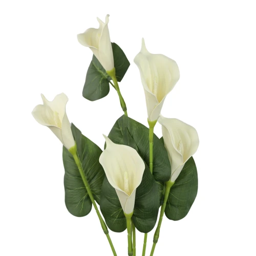 Sztuczna kalia x5 zestaw 4 sztuki w kolorze kremowym 90 cm