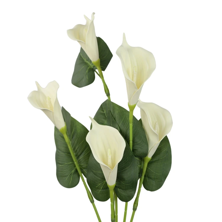 Sztuczna kalia x5 zestaw 4 sztuki w kolorze kremowym 90 cm