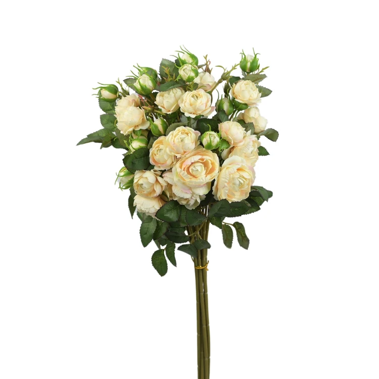 Sztuczna wiązka mini gałązek róż w kolorze brzoskwiniowym 50 cm