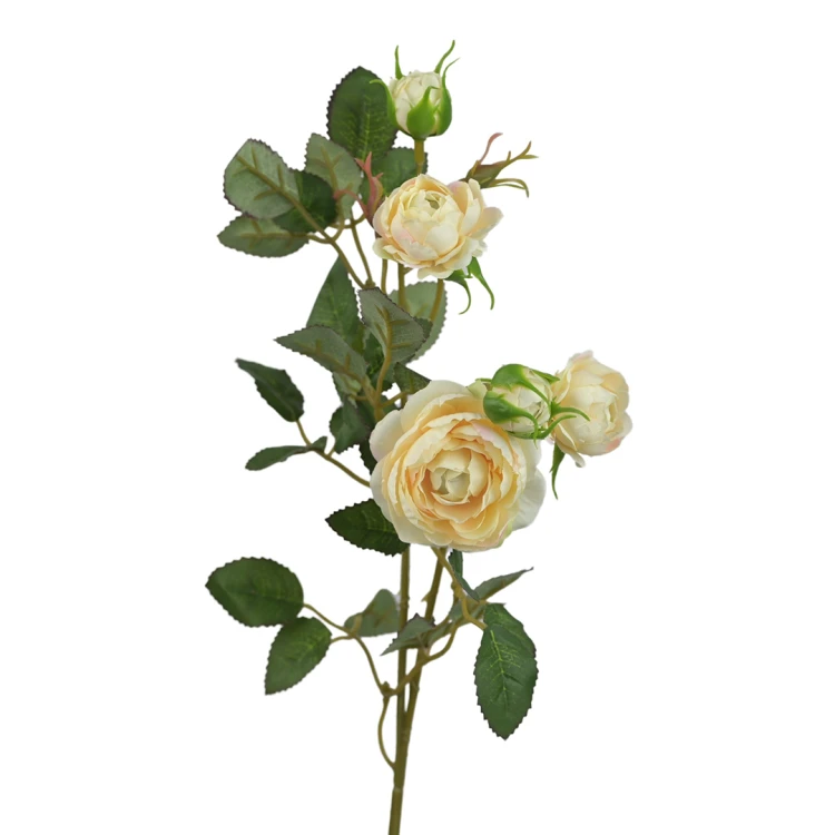 Sztuczna wiązka mini gałązek róż w kolorze brzoskwiniowym 50 cm