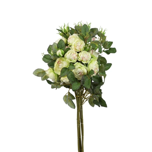 Sztuczna wiązka mini gałązek róż w kolorze zielonym 50 cm