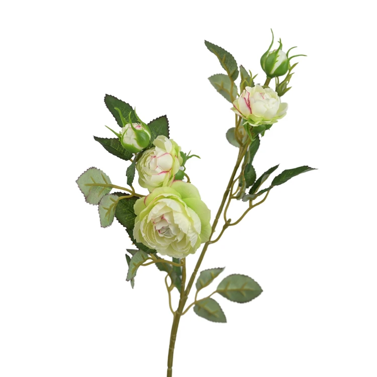Sztuczna wiązka mini gałązek róż w kolorze zielonym 50 cm