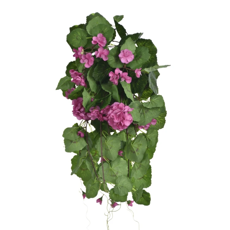 Sztuczna pelargonia zwis w kolorze różowym 65 cm