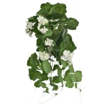 Sztuczna pelargonia zwis w kolorze białym 65 cm