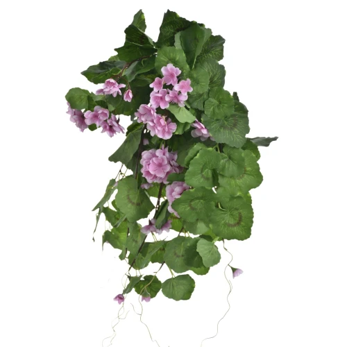 Sztuczna pelargonia zwis w kolorze jasno fioletowym 65 cm