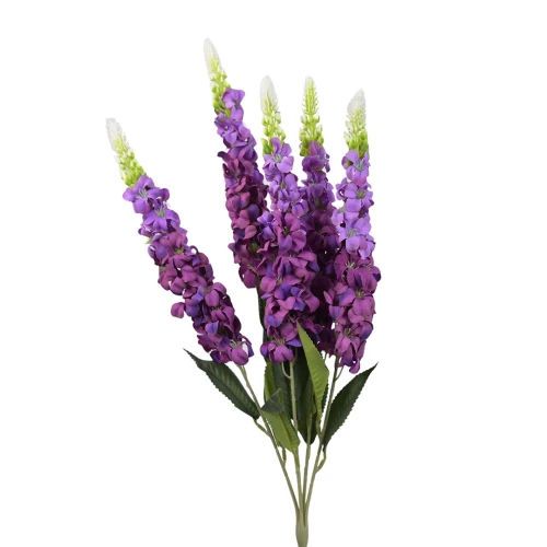 Sztuczna lewkonia x5 w kolorze fioletowym 60 cm