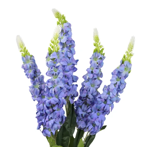 Sztuczna lewkonia x5 w kolorze niebieskim 60 cm